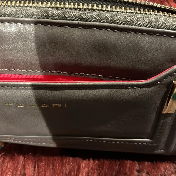 Tahari grey long continental wallet wristlet - Picture 8 of 15